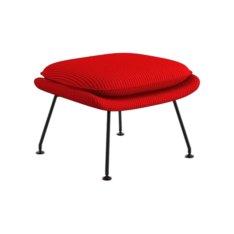 Knoll International - Womb Relax Ottomane / Hocker Gestell schwarz - rot/Stoff Cato Fire Red 19/Gestell schwarz von Knoll International