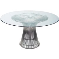 Knoll - Platner Esstisch, Nickel poliert / Kristallglas von Knoll International