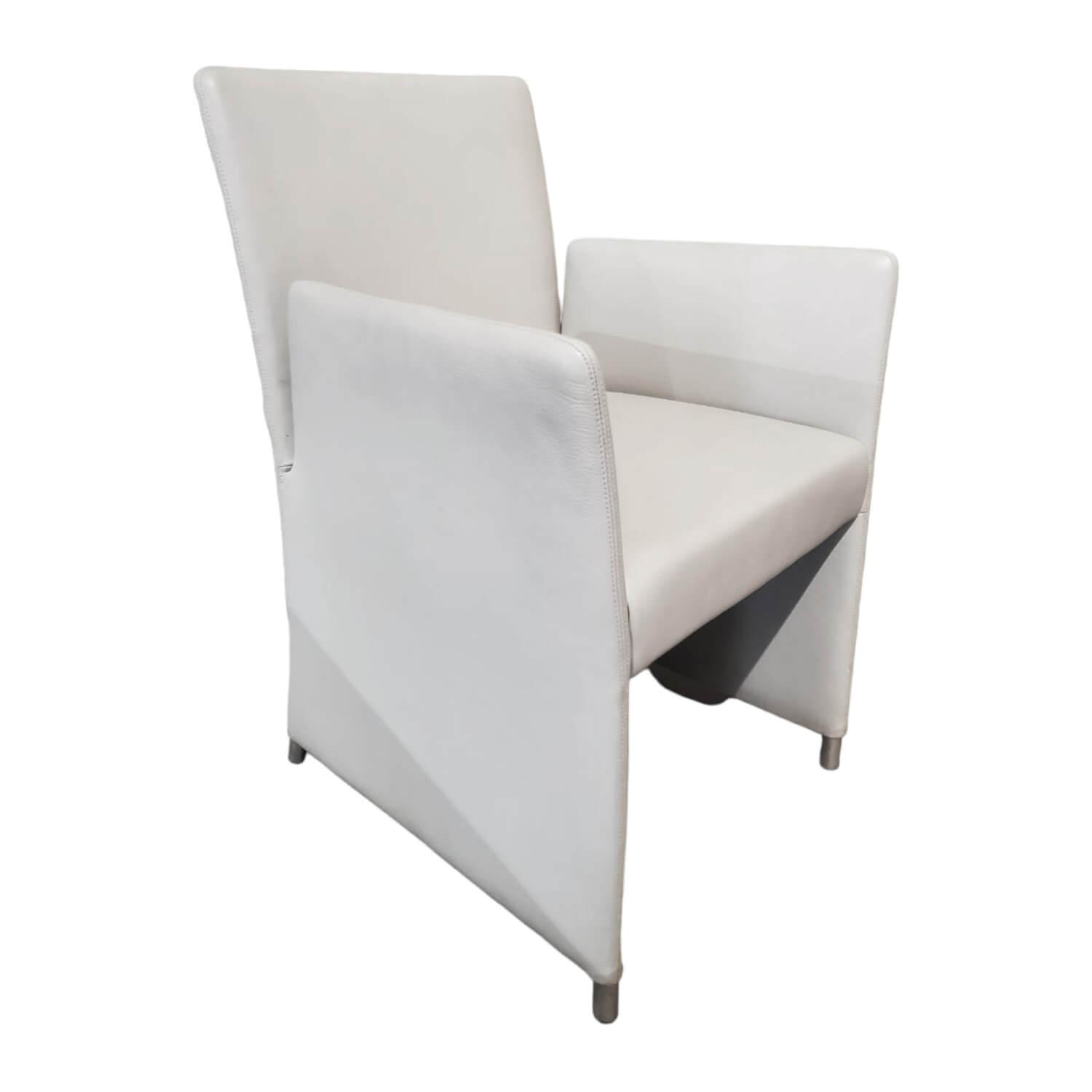 Sessel Stuhl Dinnerchair Jason Leder Congress 55 Grau Gestell Stahl Velourmatt von Knoll International