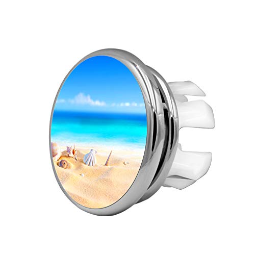 KNOPPO® 2er Set Waschbecken Design Überlauf Abdeckung, Überlaufblende, Überlaufrosette - Mirror Strand Motiv (chrom) von Knoppo