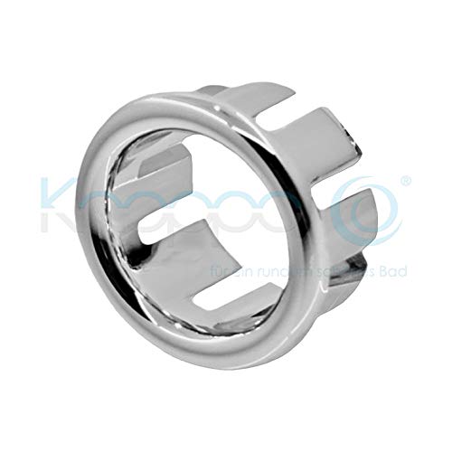 KNOPPO® Waschbecken Überlauf Abdeckung, Überlaufblende - Ring (in 6 verschiedene Design-Modelle) chrom von Knoppo