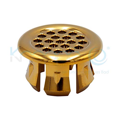 KNOPPO® Waschbecken Überlauf Abdeckung/Design Überlaufblende - Sieve (gold) von Knoppo