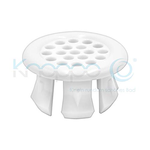 KNOPPO® Waschbecken Überlauf Abdeckung, Überlaufblende - Sieve (weiß) von Knoppo