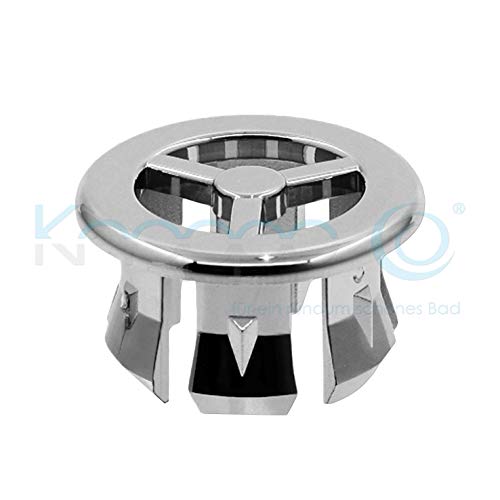KNOPPO® Waschbecken Überlauf Abdeckung, Überlaufblende - Fan (6 verschiedene Design-Modelle) chrom von Knoppo