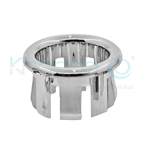 Waschbecken Design Überlauf Abdeckung, Überlaufblende - KNOPPO Set - 2 x Ring (chrom) von Knoppo