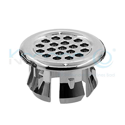 Waschbecken Design Überlauf Abdeckung, Überlaufblende - KNOPPO® Set - 2 x Sieve (chrom) von Knoppo