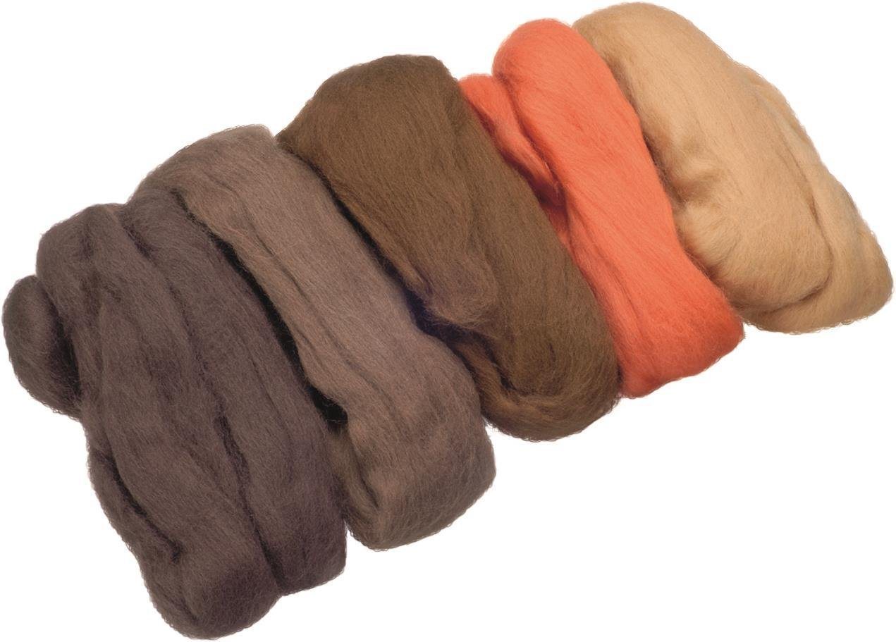 Knorr Prandell Bastelfilz 212506308 Merino-Wolle Mix beige orange hellbraun mocca dunkelbraun von Knorr Prandell