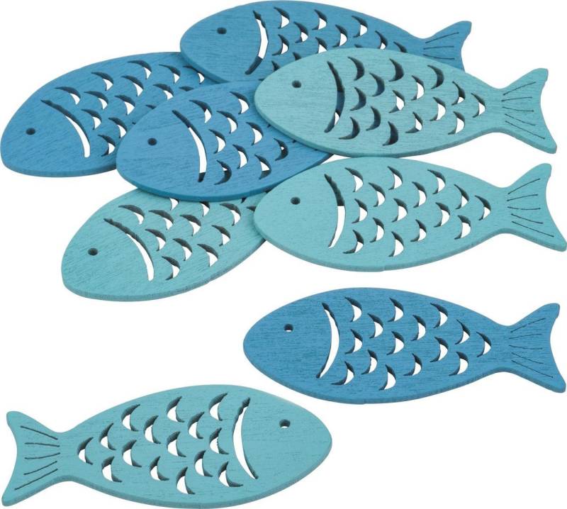 Knorr Prandell Bastelnaturmaterial prandell 218002695 Dekostreu Maritim „Fische“ 50 mm 12 Stück hellblau von Knorr Prandell