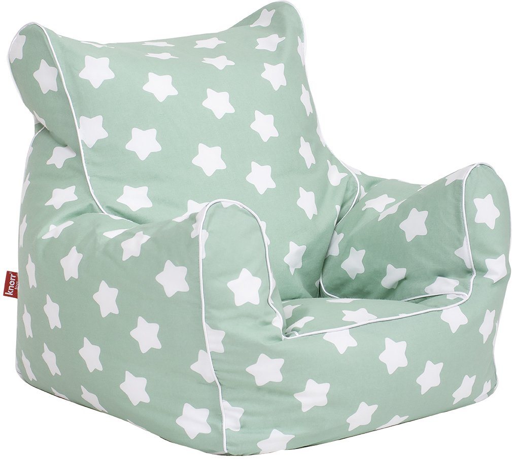 Knorrtoys® Sitzsack Green White Stars, für Kinder, Made in Europe von Knorrtoys®