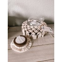 Makramee Mini Aria Rock Und Untersetzer Set. Young Living Arie Zubehör. Diffusor Abdeckung Untersetzer von KnotJustOils
