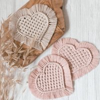 Makramee Herz Untersetzer | Auch Als Set Geschenkidee Muttertag Makramee Herz Untersetzer | Auch Als Set Geschenkidee Muttertag von KnotenRaum