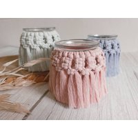 Makramee Windlicht | Verschiedene Farben Boho Deko Terrasse Makramee Windlicht | Verschiedene Farben Boho Deko Terrasse von KnotenRaum