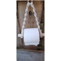 Makramee Klorollenhalter - Klopapierhalter Toilettenpapierhalter Vintage Boho Deko Für Vanlife Camper Handtuchhalter Geschenk von KnotenliebeMilde