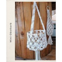 Makramee Mini Obstkorb Hängend - Ideal Für Camper Vanlife Bulli Vintage Boho Deko Camping Tolles Geschenk Zur Hochzeit Geburtstag von KnotenliebeMilde