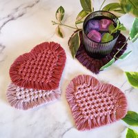 Mix & Match Makramee-Herz-Untersetzer/4Er-Set von Knotjob