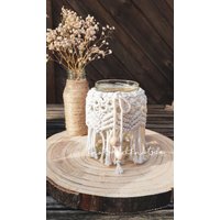 Makramee Windlicht, Vase, Makramee, Kerzenglas von KnotsandKnotsDE