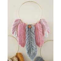 Feder Traumfänger - Grau Glitzer Und Rosa Mit Nebel von KnottingMad