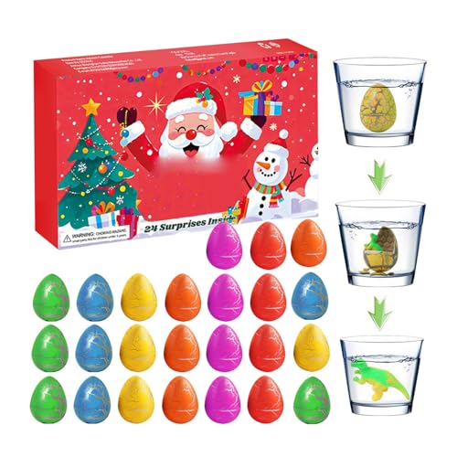 Adventskalender - 24 Tage Weihnachts-Adventskalender | Füllung Für Weihnachtsstrümpfe Dinosaurier-Ei Für Tägliche Aktivität Familie Schule Zuhause Festlicher Schmuck von Knowlife