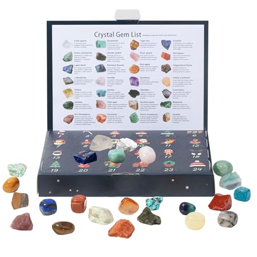 Adventskalender - Stein Kollektion Adventskalender 2025 | Mineralien Edelsteine 24 Tage Sammlung Für Kinder Erwachsene Home Deko Weihnachtsfest von Knowlife