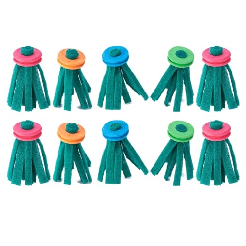 Aquarium Laichmopp | Zuchtmopp Set 10 Stück,Wiederverwendbares Schwimmwerkzeug mit Schaumring für Regenbogenfische Wassertank Aquarium Laichmopp | Zuchtmopp Set 10 Stück,Wiederverwendbares Schwimmwerkzeug mit Schaumring für Regenbogenfische Wassertank von Knowlife