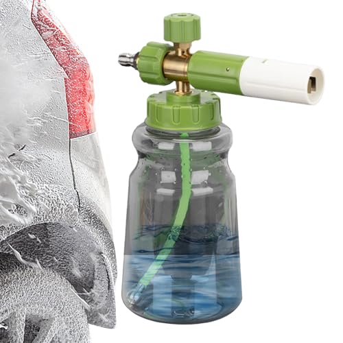 Autoseifenschaumsprüher - Schaumlanze Flasche Schneeschaum Lanze Autowäsche - Verstellbare Düse Schlauchverbindung Ergonomischer Griff Reinigungszubehör von Knowlife