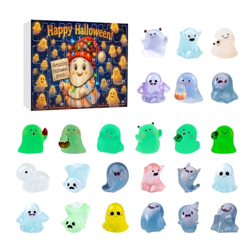 Countdown Kalender - Halloween Countdown Kalender Mit Figuren,Deko Figuren Für Baum Tisch Wohnzimmer Fenster Büro Party Festtag Kinder von Knowlife