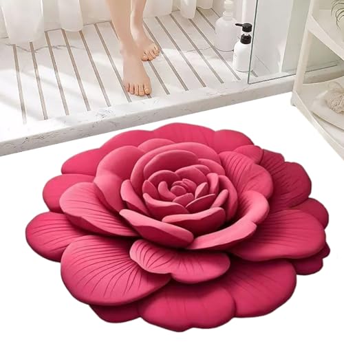 Diatomaceous Earth Badematte, Kieselgur Fußmatte, rutschfeste Waschbare Sicherheitsmatte Mit Blumenmuster 40x40cm Für Fuß Badewanne Spa Hotel von Knowlife