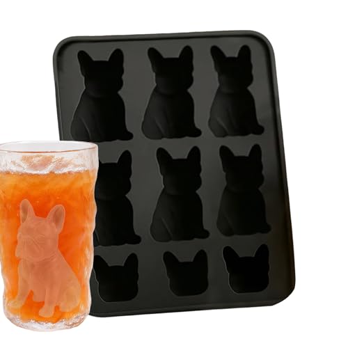 Eiswürfelform Silikon, 3D Französische Bulldogge Eisform, Wiederverwendbar Leicht Entnehmbar Pressform 9 Fächer Für Whisky Cocktail Partys Eiswürfelform Silikon, 3D Französische Bulldogge Eisform, Wiederverwendbar Leicht Entnehmbar Pressform 9 Fächer Für Whisky Cocktail Partys von Knowlife