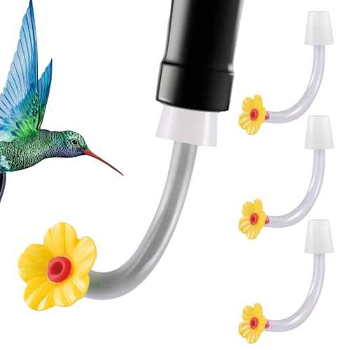 -Futterrohr - 4 Stück Futterröhrchen Mit Blüten Spitze | Auslauf Fütterungsöffnungen Mit Tropfsicherer Spitze Ersatzteile Für Draußen Vogelbeobachtung Garten Zubehör von Knowlife