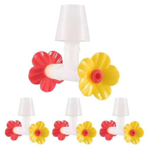 Futterstation Stopfen | 4 Stück Vogelfutterstelle Ersatz Tropffreie Spitze | Auslauf Fütterungsöffnungen Mit Tropfsicherer Spitze Ersatzteile Für Draußen Vogelbeobachtung Garten Zubehör von Knowlife