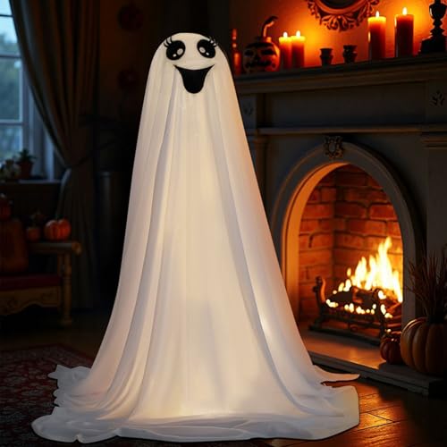 Halloween Geisterschmuck - Leuchtende Spukgestalten Für Draußen,Riesige Halloween-Dekoration für Zuhause Garten Gehweg Indoor Outdoor Terrasse Rasen Haustür Festtags-Deko Spukhaus von Knowlife