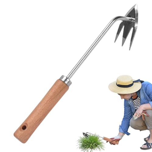Hand Weeder - Unkrautzieher Handgerät,Ergonomischer Komfortgriff Robustes 3-Zähne-Gerät Für Blumen Gemüse Rasen Garten Außenbereich von Knowlife