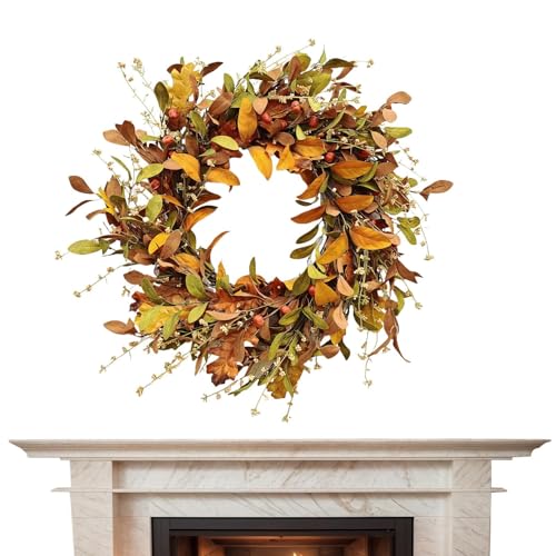 Herbstkranz Für Die Tür | 55 cm Türkranz Herbst | Künstliches Blätterdesign Deko Für Saisonale Feiertage | Für Draußen Drinnen Kamin Wand Eingangsbereich Thanksgiving von Knowlife
