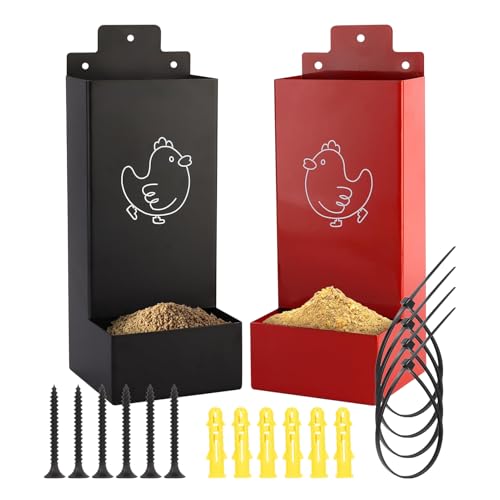 Hühner Grit & Austernschalen Futterautomat | 2er Set Gritspender | Automatischer Futterautomat Für Hühner Für Innenbereich Außenbereich Weide Garten Hühner Grit & Austernschalen Futterautomat | 2er Set Gritspender | Automatischer Futterautomat Für Hühner Für Innenbereich Außenbereich Weide Garten von Knowlife