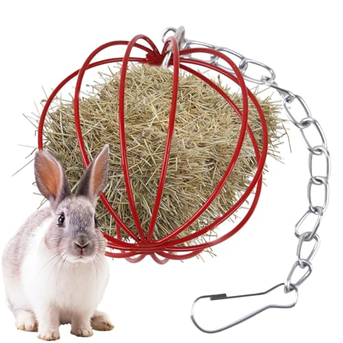 Kaninchen Heufutterautomat | Futterraufe Ohne Verschwendung Für Hasen,Metall Gras Futterball Rack, Hängendes Käfigzubehör für Kleintiere wie Chinchilla und Hamster Kaninchen Heufutterautomat | Futterraufe Ohne Verschwendung Für Hasen,Metall Gras Futterball Rack, Hängendes Käfigzubehör für Kleintiere wie Chinchilla und Hamster von Knowlife