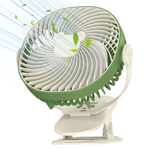 Klemmventilator - Kompakter Klemmventilator Für Persönliche Kühlung | Leiser Wiederaufladbarer Ventilator Mit Nachtlicht 5 Geschwindigkeitsstufen Für Kinderwagen Büro Schreibtisch Schlafzimmer Klemmventilator - Kompakter Klemmventilator Für Persönliche Kühlung | Leiser Wiederaufladbarer Ventilator Mit Nachtlicht 5 Geschwindigkeitsstufen Für Kinderwagen Büro Schreibtisch Schlafzimmer von Knowlife