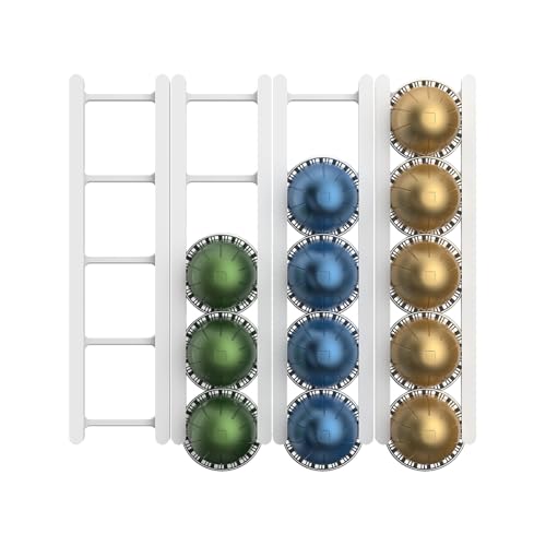 Knowlife Kapselhalter Wandhalterung | Kapsel Organizer Für Schrank,20 Fächer Küchenregal Organizer Ohne Bohren Für Arbeitsplatte Schrankunterseite Türinnenmontage Wohnbereich von Knowlife