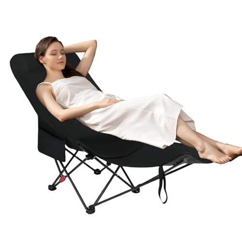 Knowlife Klappbare Campingstühle,Tragbarer Picknick Sitz - Lounge Sessel Mit Hoher Rückenlehne Und Fußstütze Für Pool Rasen Grillfeste Angeln Picknick Camping Wanderung von Knowlife