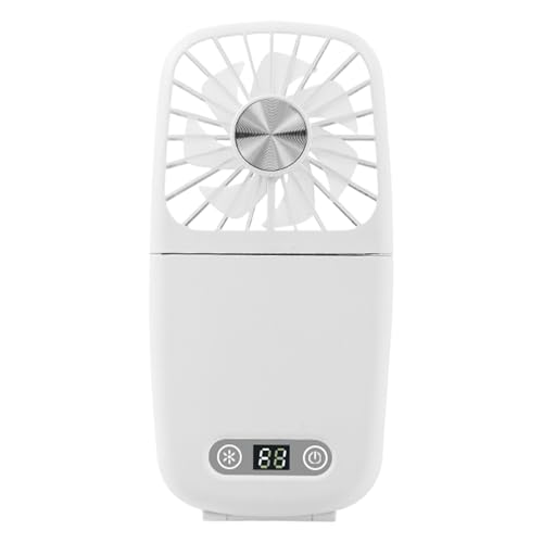 Knowlife Kühlender Halsventilator, Tragbarer USB-Ventilator Mit Klappbarem Design, Leiser Akku-Luftkühler Mit Spiegel & Lanyard Für Damen Und Mädchen Innen/Außen Camping von Knowlife