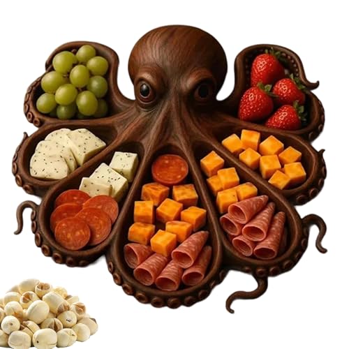 Knowlife Picknickteller | Servierplatte,Tellerbrett In Oktopus-Form Für Fleisch Käse Meeresfrüchte Küche Landhausstil Esstisch Picknick Servierplatte Lieferung von Knowlife
