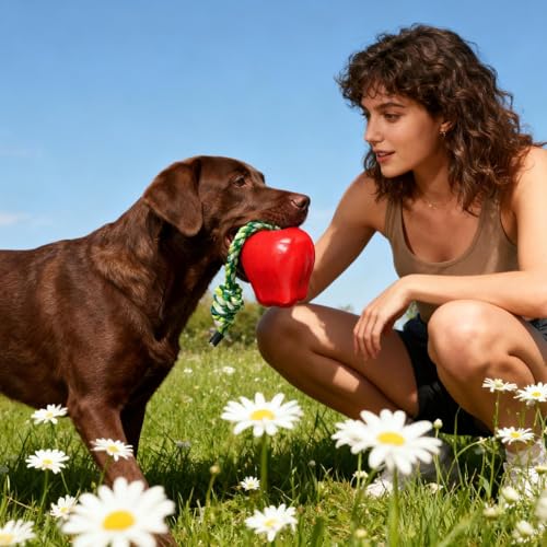 Knowlife Quietschspielzeug Für Kleine Hunde | Welpen Quietschspielzeug Aus Fruchtform | Interaktives Kauspielzeug Für Zahnung Und Apportiertraining | Bei Langeweile Für Draußen Und Drinnen von Knowlife