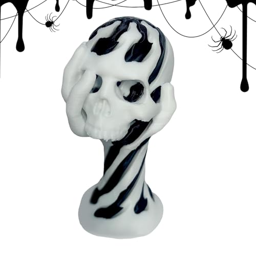 Knowlife Schädel Für Zuhause - 3D Gedrucktes Schädel Fidget Spielzeug Zur Stressabbau - Sammelbare Skelett Figur Deko Für Horror Fans Erwachsene Bar Gruselhaus Party Tisch Bücherregal Schreibtisch von Knowlife