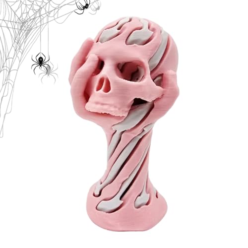 Knowlife Skull Statue - 3D Gedruckte Schädel Deko Für Schreibtisch | Sammelbare Skelett Figur Deko Für Horror Fans Erwachsene Bar Gruselhaus Party Tisch Bücherregal Schreibtisch von Knowlife