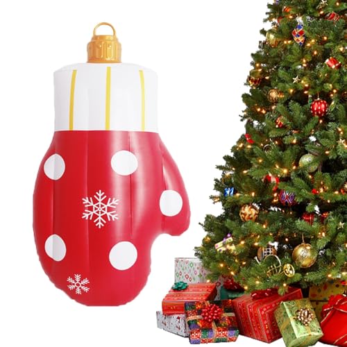 Riesige Aufblasbare Weihnachtskugeln,PVC Weihnachtsdekoration Aufblasbare Deko | Festliche Atmosphäre Accessoires für Fensterbank Hof Rasen Garten Terrasse Outdoor Indoor Partys von Knowlife