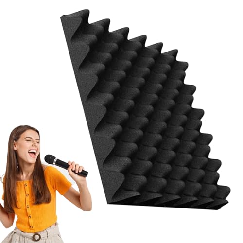 Schallabsorptionspaneel - Schallabsorbierende Schaumstoffplatte - Brandsicheres Keilpolster Selbstklebend Geräuschdämmend Dämmung Für Musikstudio Zubehör von Knowlife