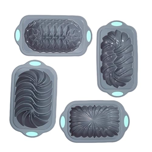 Silikon Brotbackform | Bananenbrot Laibform Silikon | 4 Stücke Backform für die Küche, geeignet für die Mikrowelle, für Leckereien wie Brownies, Kuchen, Fleischlaib, Lasagne und Pies von Knowlife