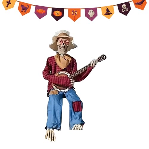 Skelette Für Halloween - Lustige Animierte Skelette Im Banjo-Duell | Dekorfigur Mit Beweglichen Gelenken Und Leuchtenden Augen Für Partyfotohintergrund Garten Fest Schule Urlaub Skelette Für Halloween - Lustige Animierte Skelette Im Banjo-Duell | Dekorfigur Mit Beweglichen Gelenken Und Leuchtenden Augen Für Partyfotohintergrund Garten Fest Schule Urlaub von Knowlife