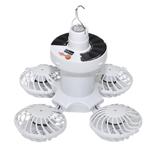 Solar Deckenventilator - Football-Design Solarbetriebener Deckenventilator - Mit Aufhängung Und Klapplampe Für Zuhause Camping Garten Gewächshaus Lagerhalle Scheune Zelt von Knowlife