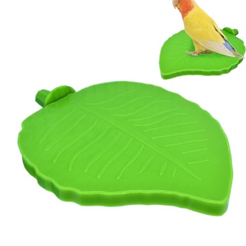 Vogelsitzstangen Spielzeug - Blattförmiger Papageienkäfig Übungsstand | Nagfester Krallenpflege Sitzast, Einfache Montage Zubehör Für Vögel Wie Sittiche Und Wellensittiche von Knowlife