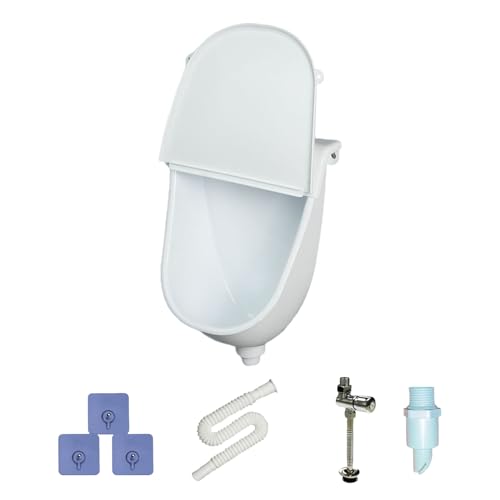 Wand Urinal | Wandmontierter Urinableiter für Männer,Spülung Überlaufsicher Urinal Mit Deckel Für Männer Badezimmer WC Außenbereich Camping von Knowlife